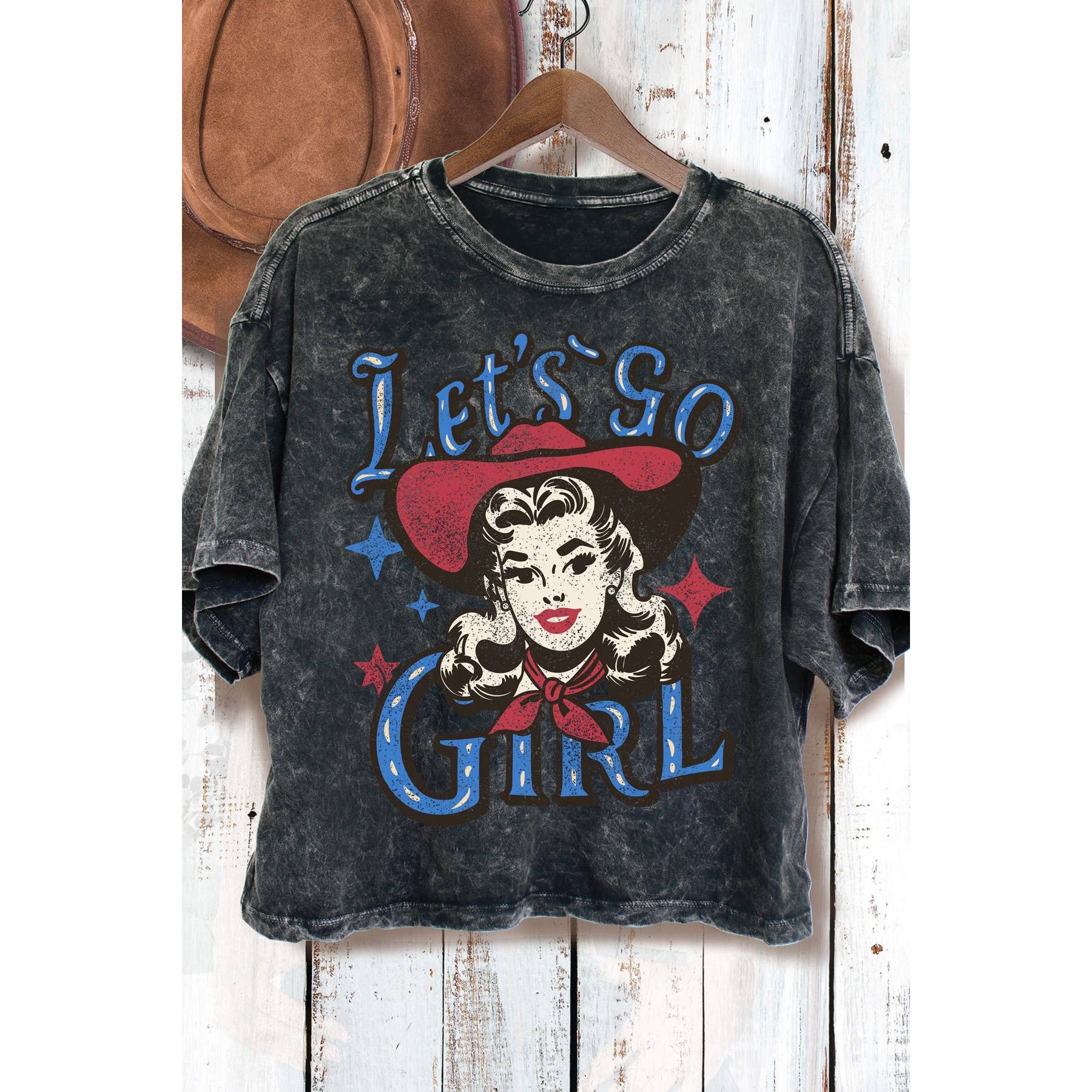 Lets Go Girl - Mineral Wash Cropped Top