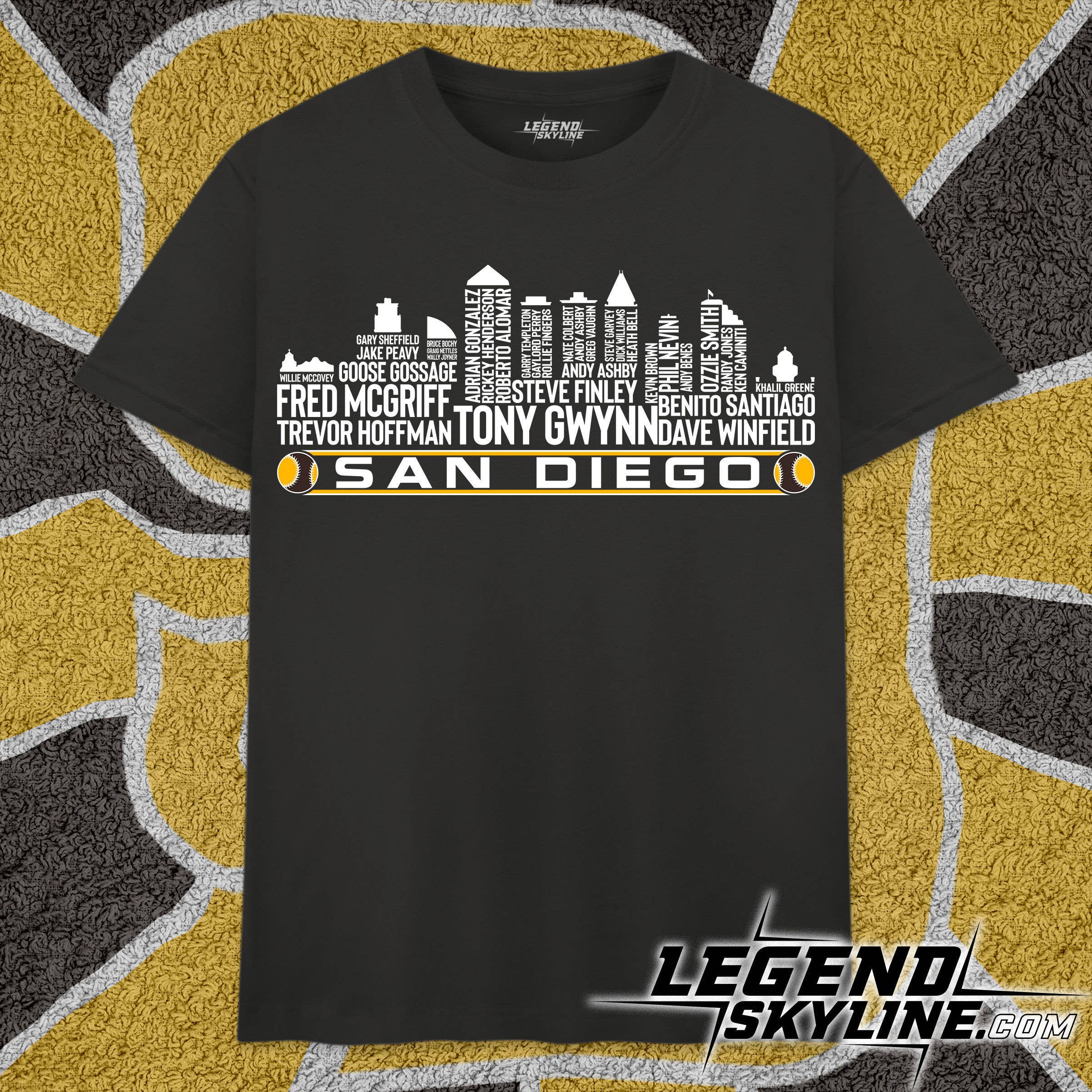 San Diego Baseball Legends Skyline Tee Shirt