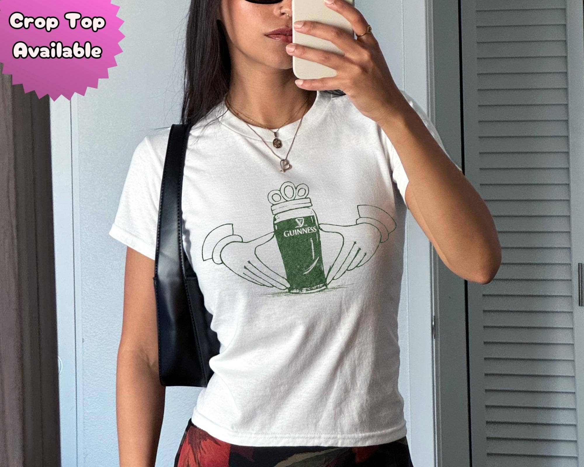 Y2K Claddagh Baby Tee - Irish Festival Gift