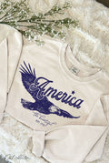 America the Beautiful Cropped Thermal Vintage Pullover