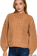 ...0807 Balloon Sleeve Cable Knit Sweater SI-28211