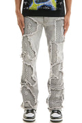 Lettering Patch Flare Jeans
