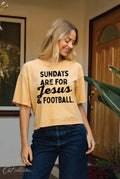 Sundays Are For Jesus and Football Cropped Mineral Tee