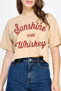 Sunshine and Whiskey Graphic Mineral Long Crop Top