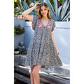 Cheetah Print Embroidered Dress