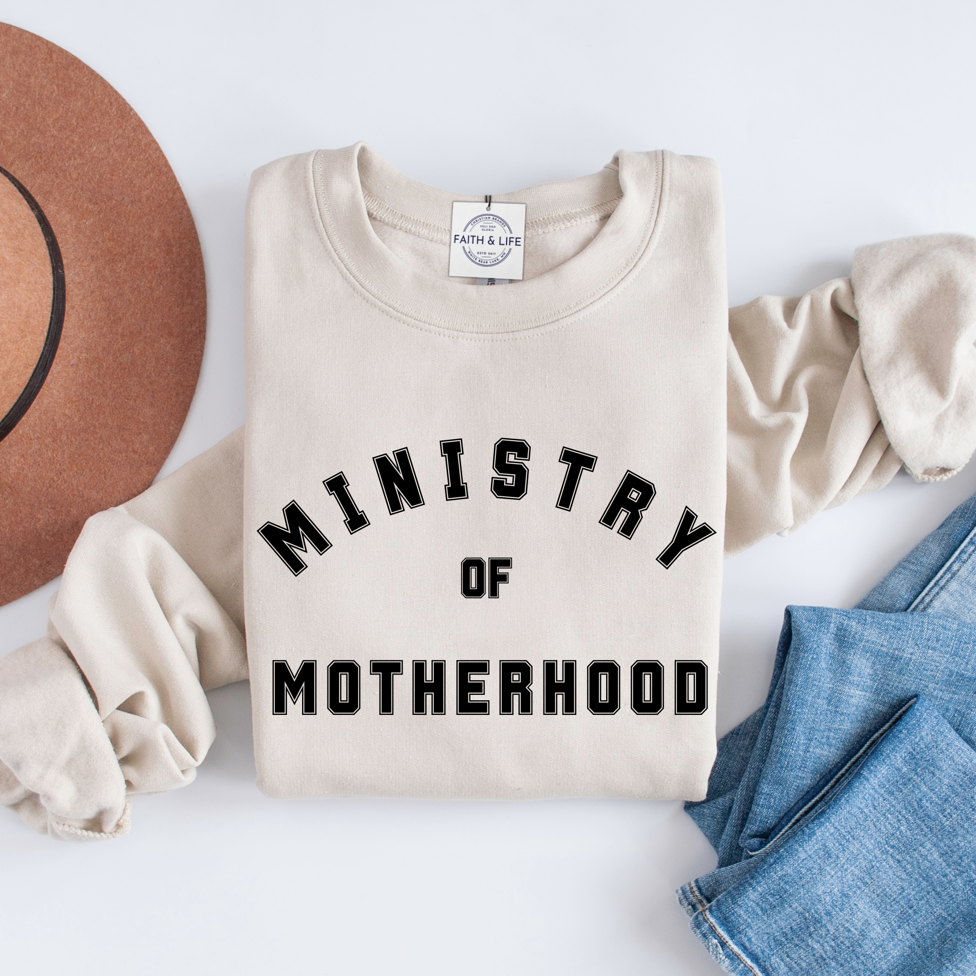 Ministry of Motherhood- Mothers Day Christian Crewneck