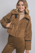 ..0924 Faux Fur Trimmed Jacket w/ Pockets SI-28827