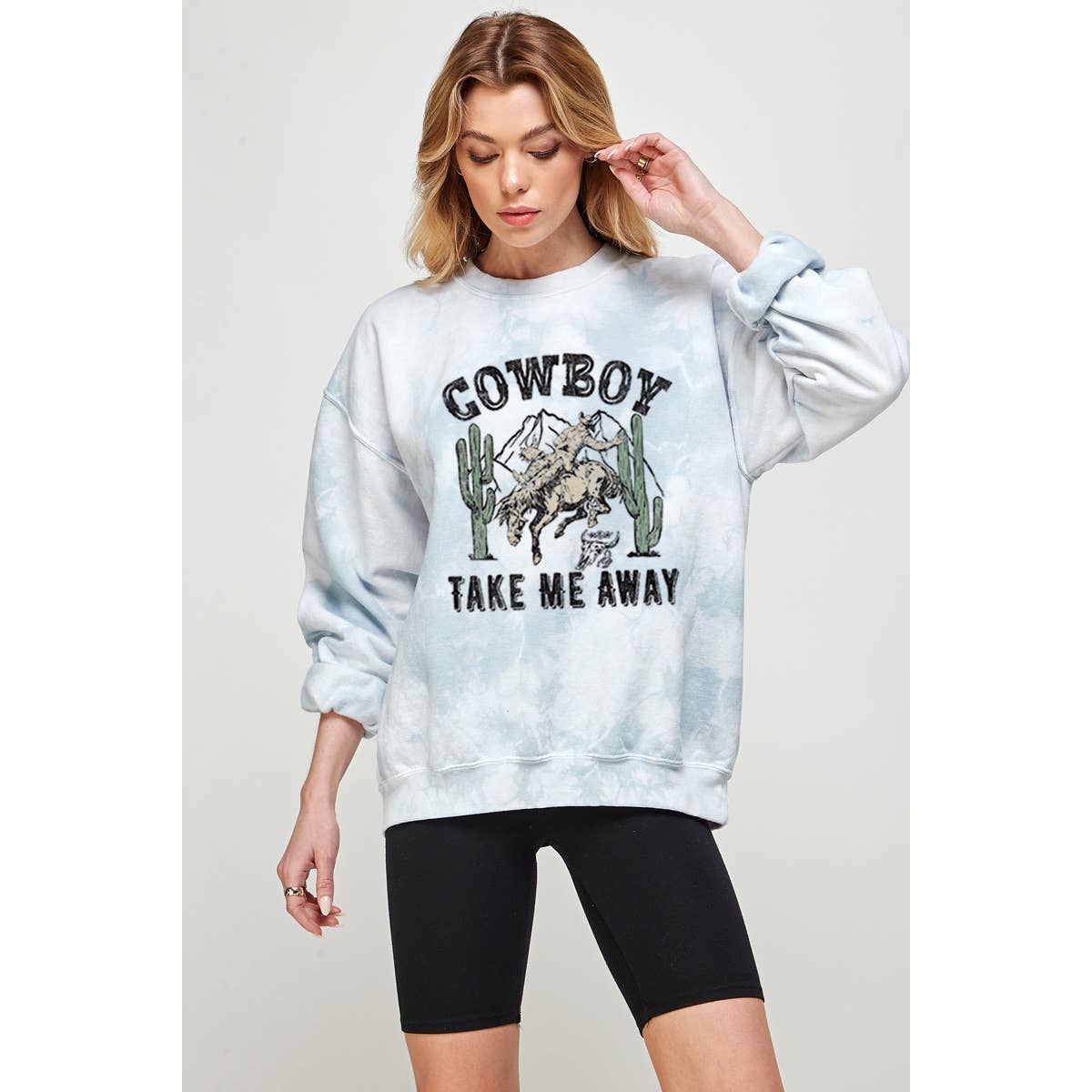 Cowboy Take Me Away Graphic Tee Tie Dye