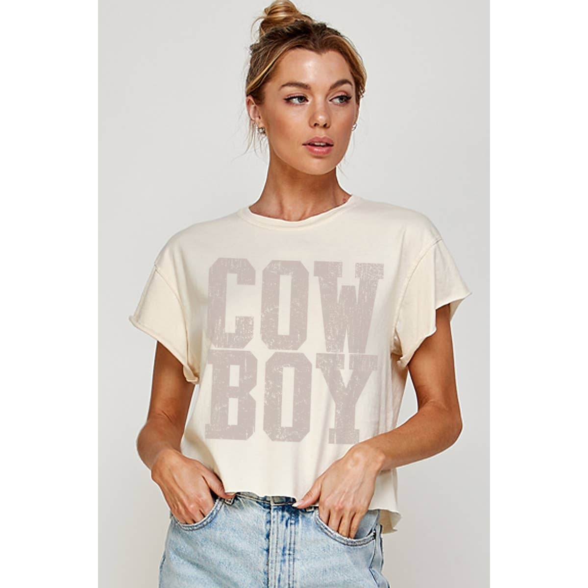 Cowboy Western Graphic Crop Top