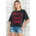 You Are Cherry Sweet and Juicy - Mineral Wash Crop T