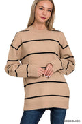 0810 Round Neck Stripe Sweater SI-28396