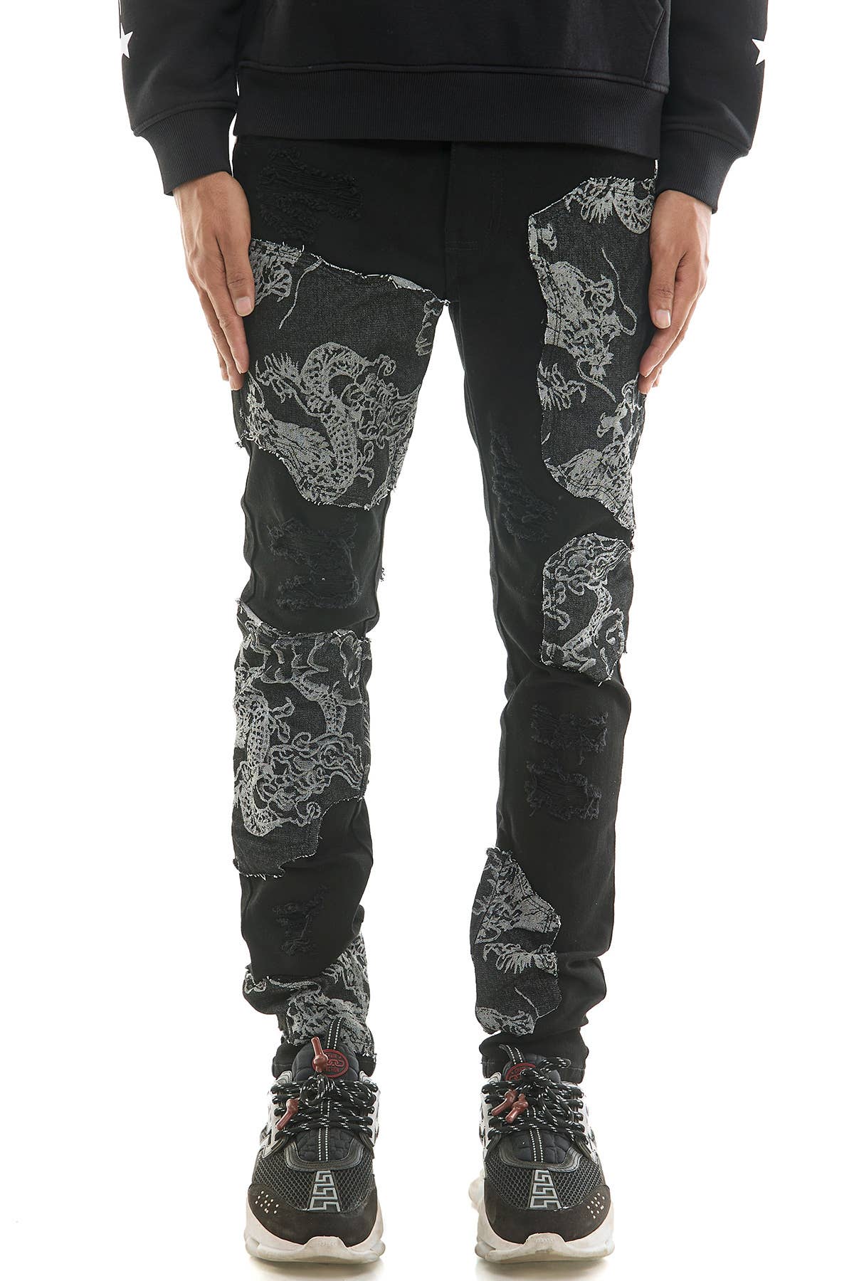 Denim Patched Pants