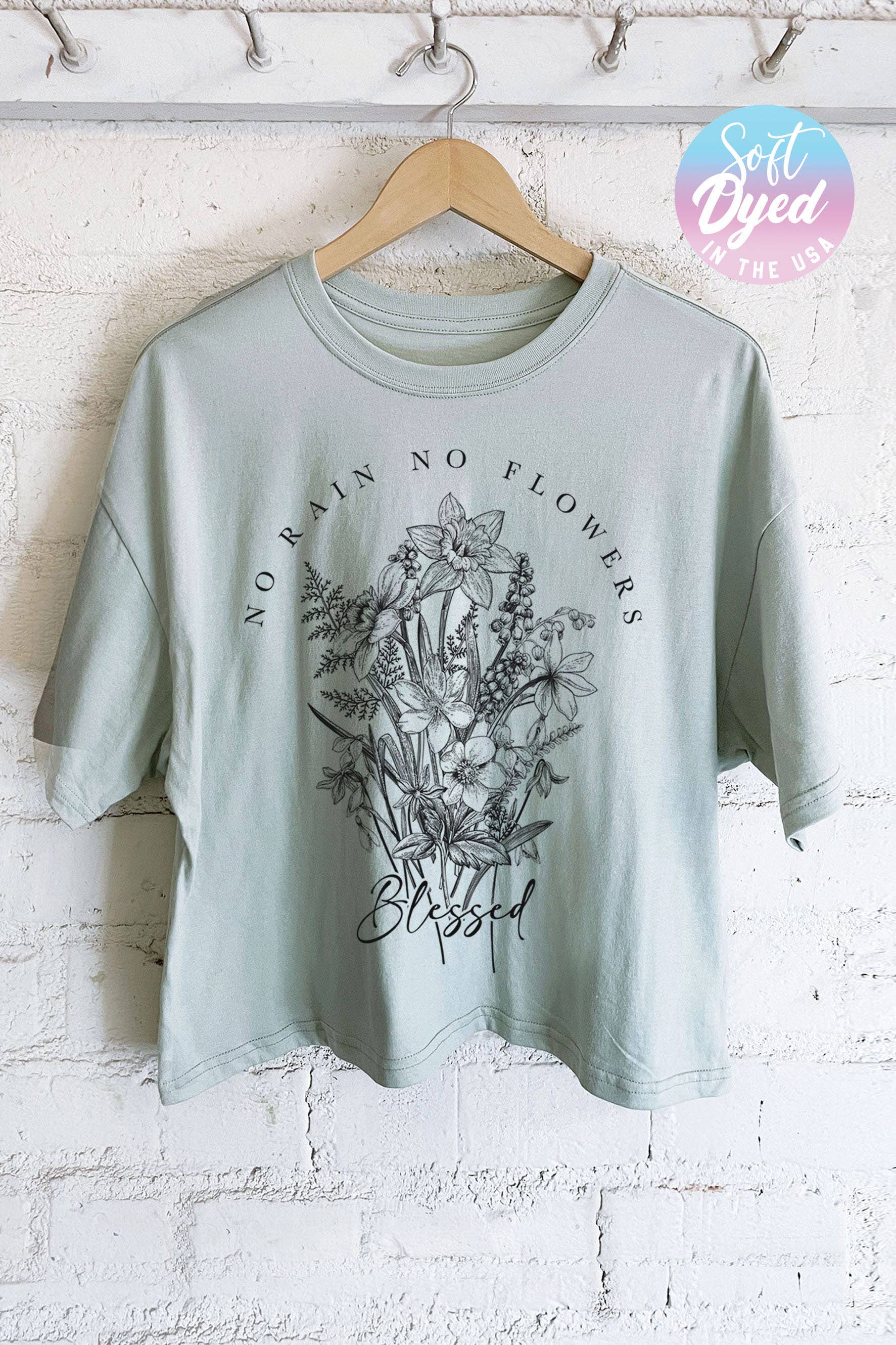 No Rain No Flowers Graphic Long Crop Top