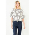 Short Sleeve Pattern Flowy Top