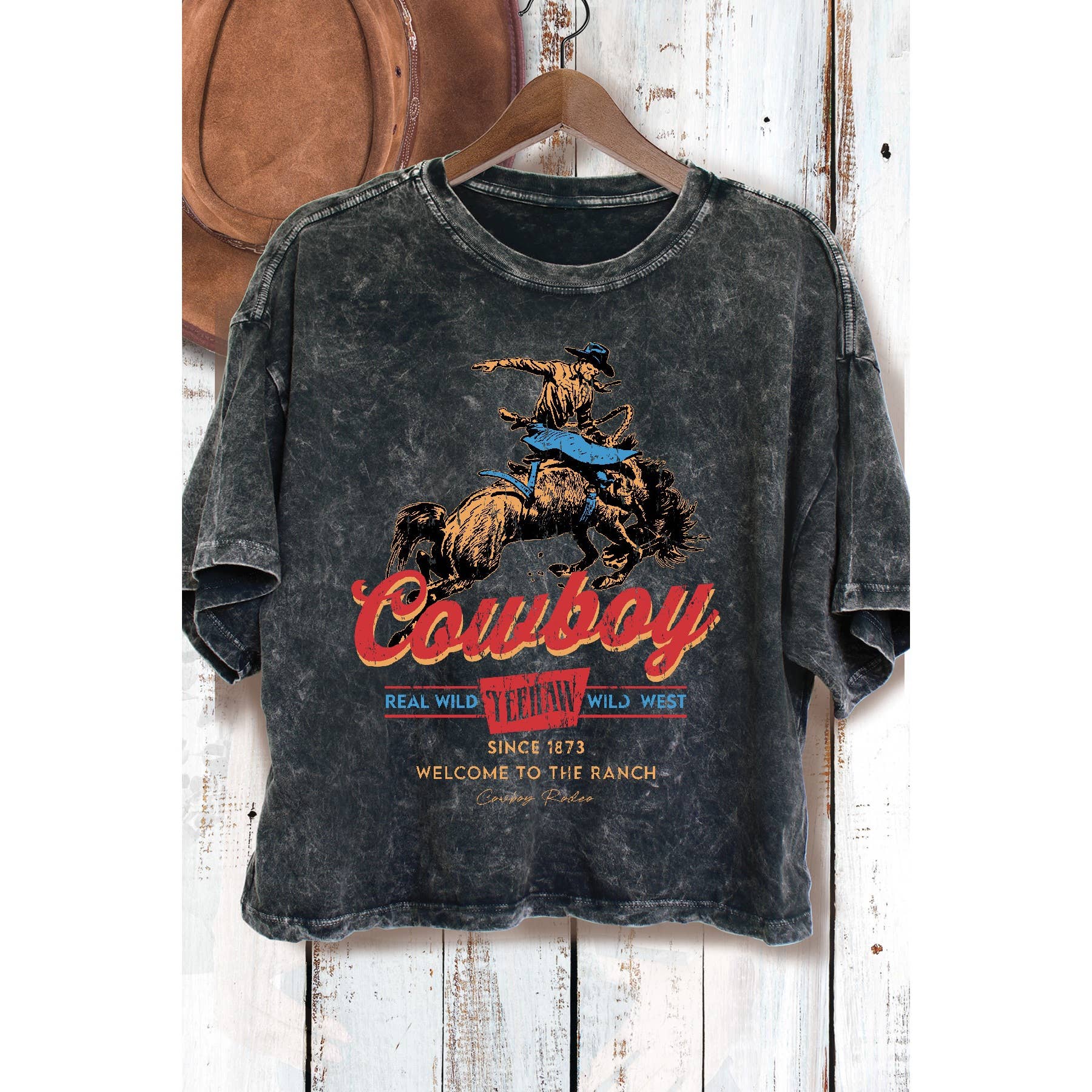 Cowboy- Mineral Wash Cropped Top