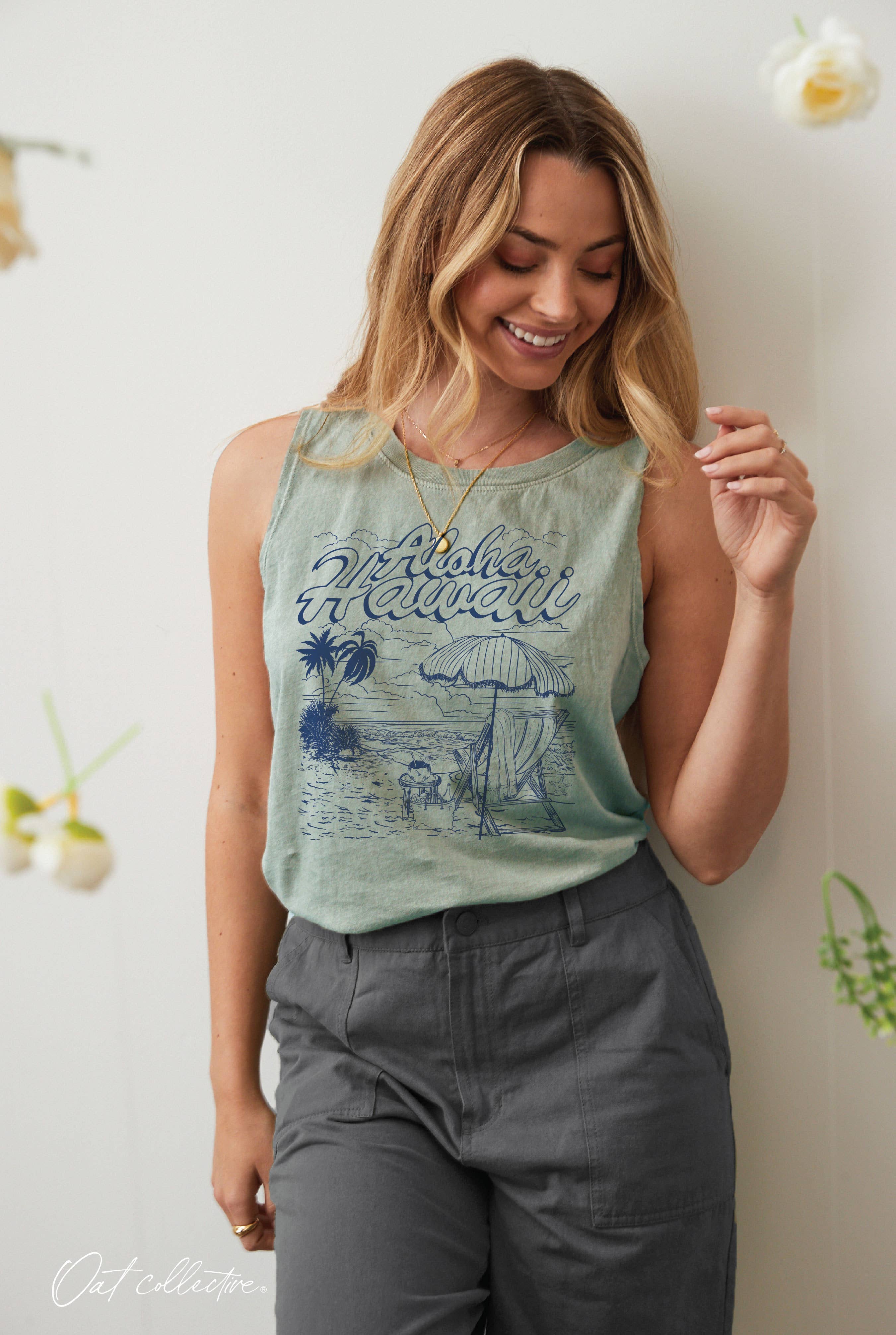 Aloha Hawaii Mineral Graphic Tank Top