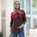 ..1009 Plaid Colorblock Top SI-18401