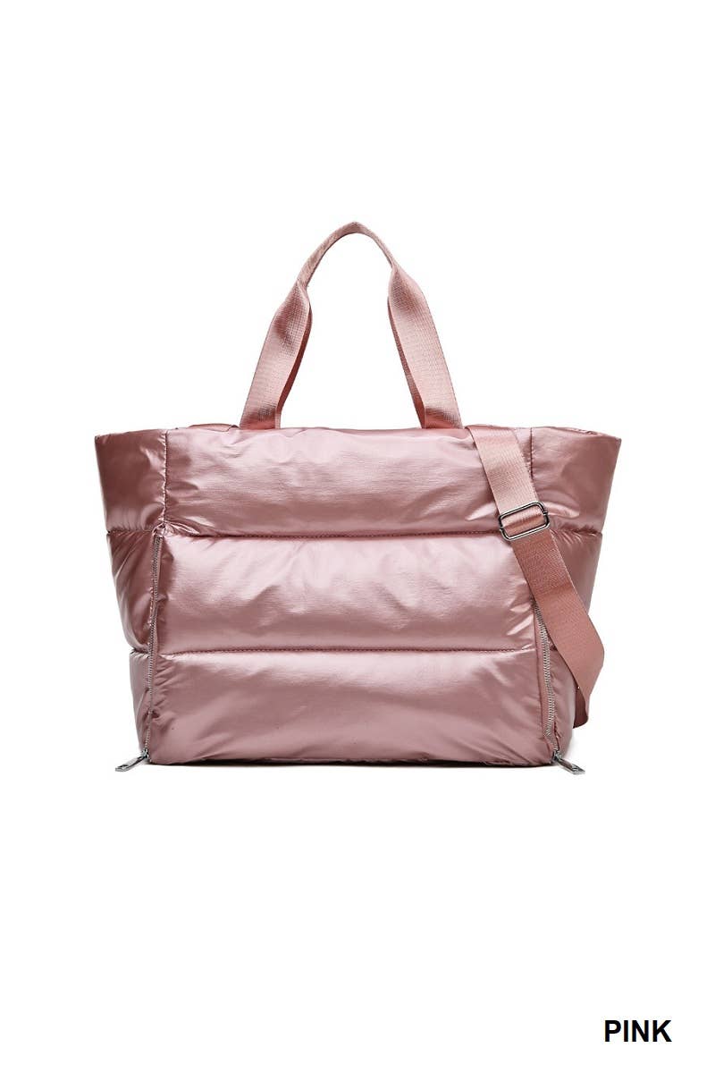 .....SI-26445 Puffy Quilted Waterproof Duffle Tote Bag