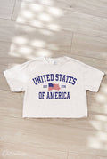 United States of America Cropped Mineral Graphic Top