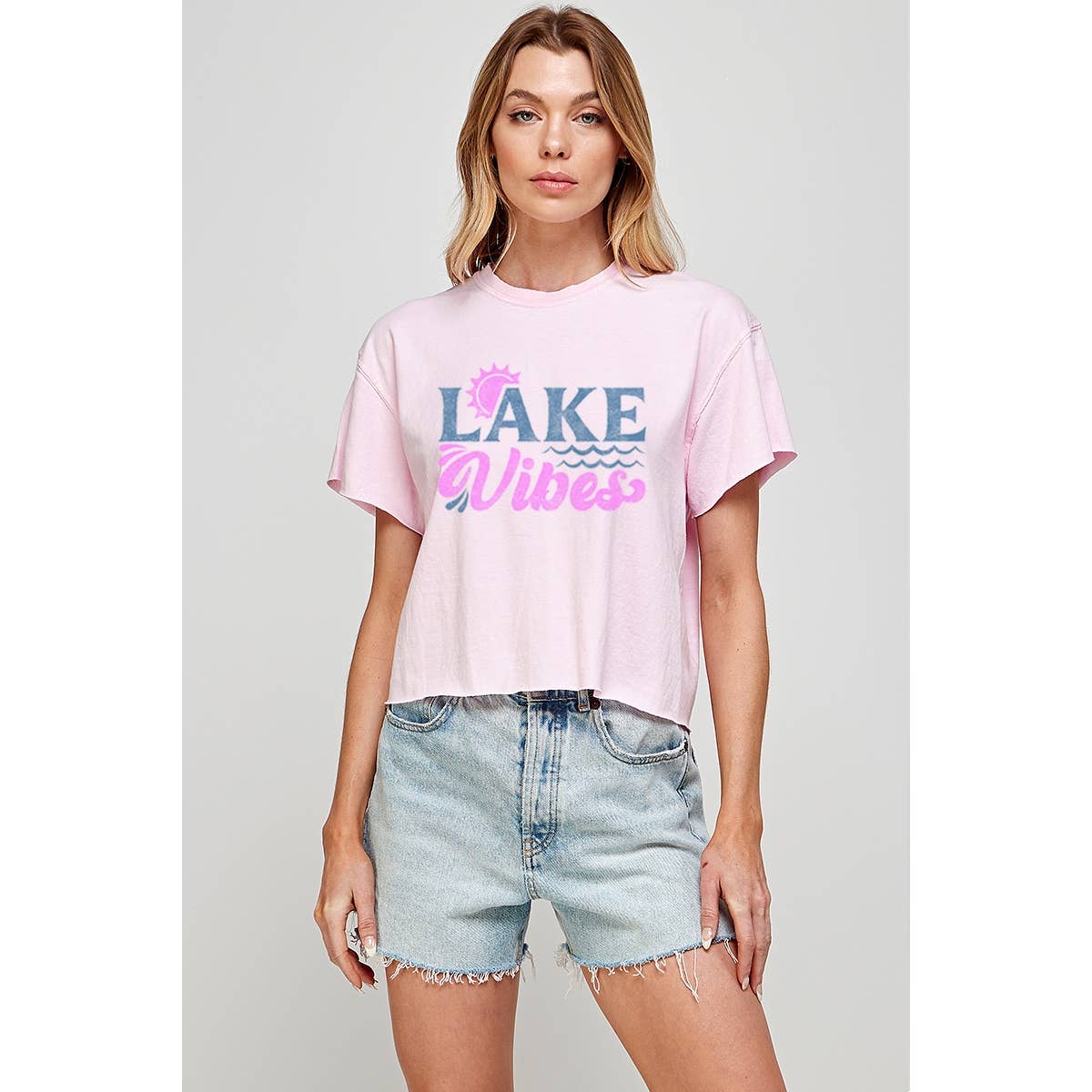 Lake Vibes  Vintage Graphic Crop Top