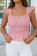 Casual Stripe Crew Neck Short Sleeve Top (S-Xl)