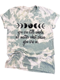 You Are Whole Moon Phases Tie-Dye Tee