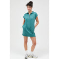 Half Zip Up Mock Neck Mini Dress