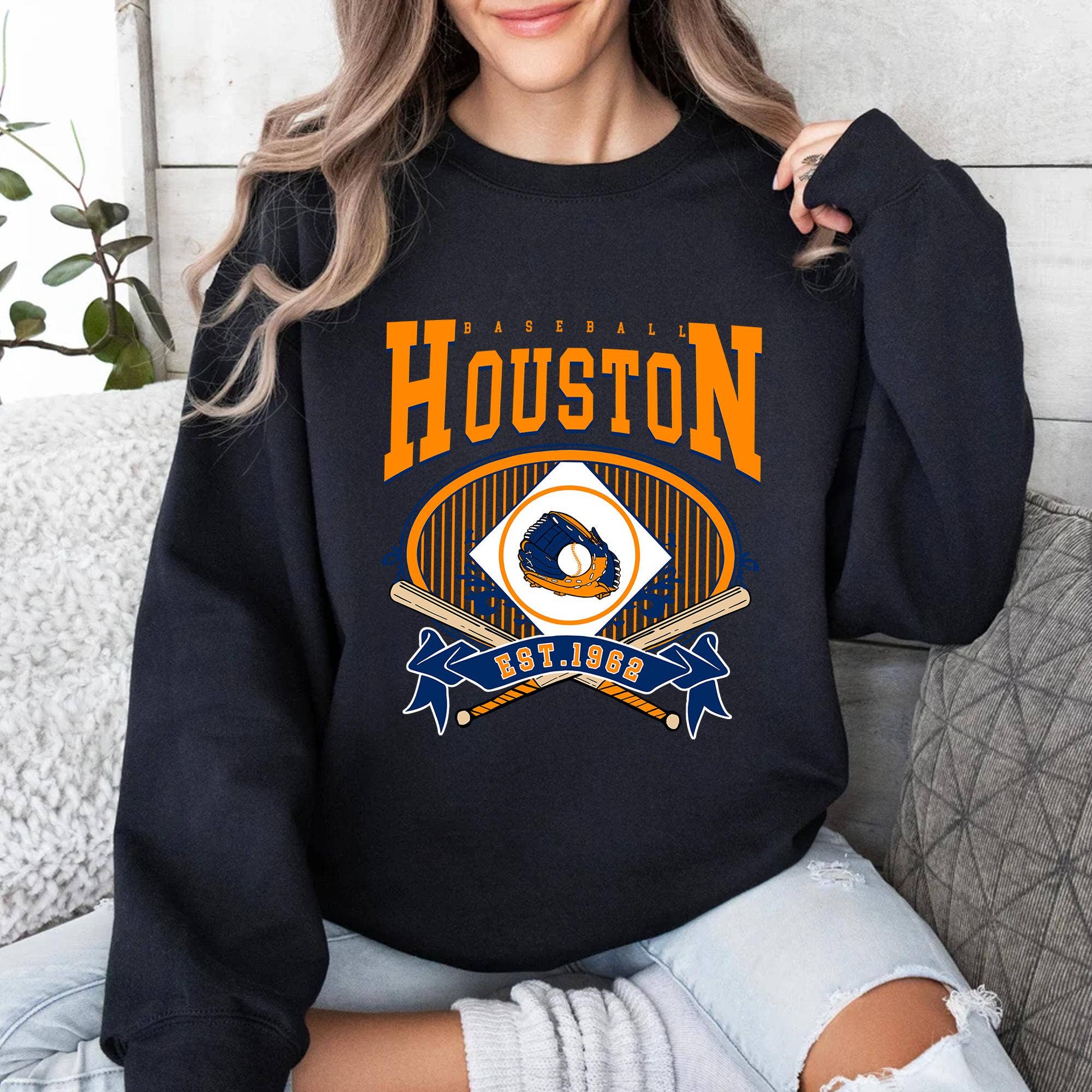 Houston Baseball Vintage Game Day Hoodie