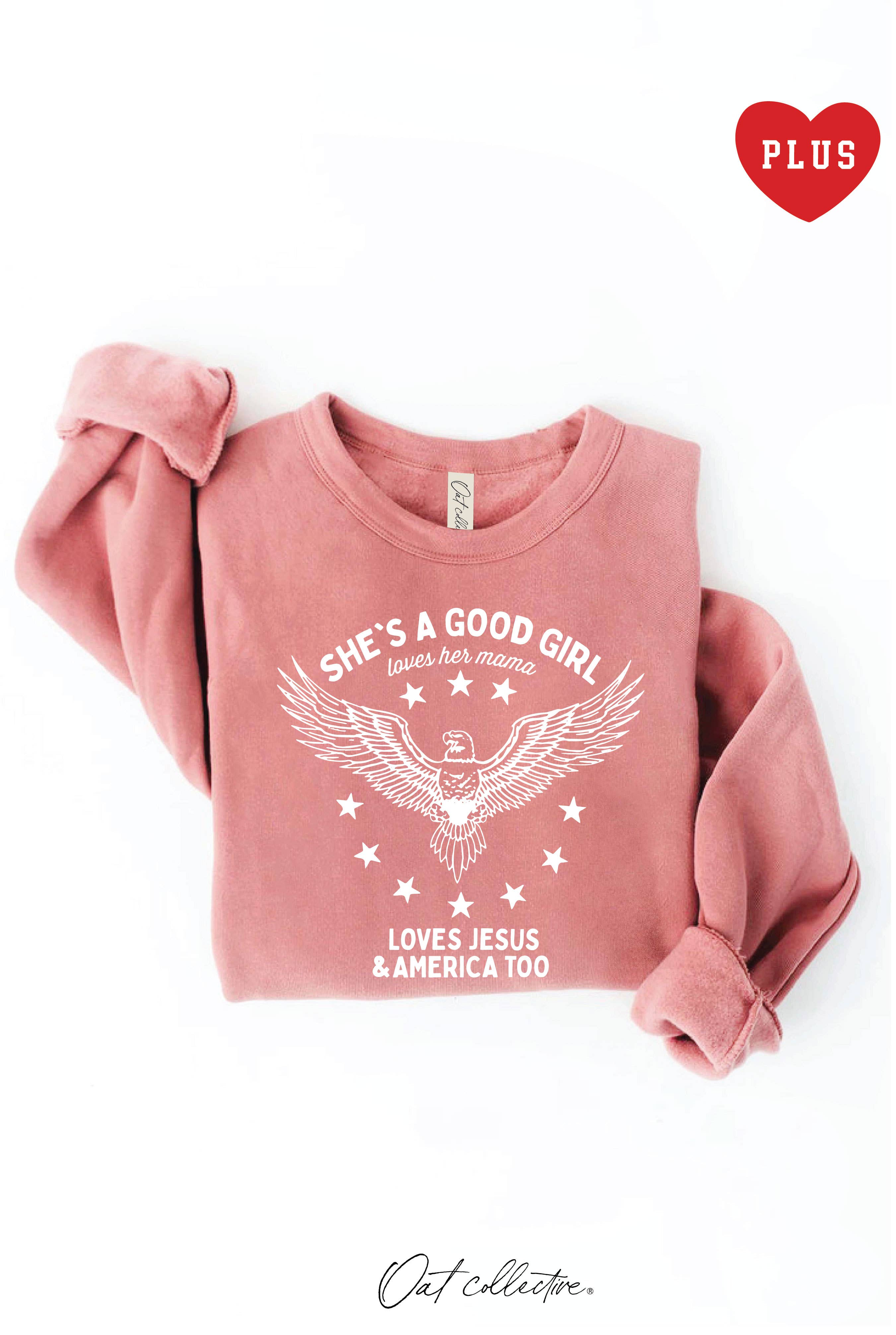 She's A Good Girl Plus Graphic Sweatshirt
