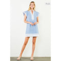 /Size Xl/ Flutter Sleeve Striped V-Neck Dress