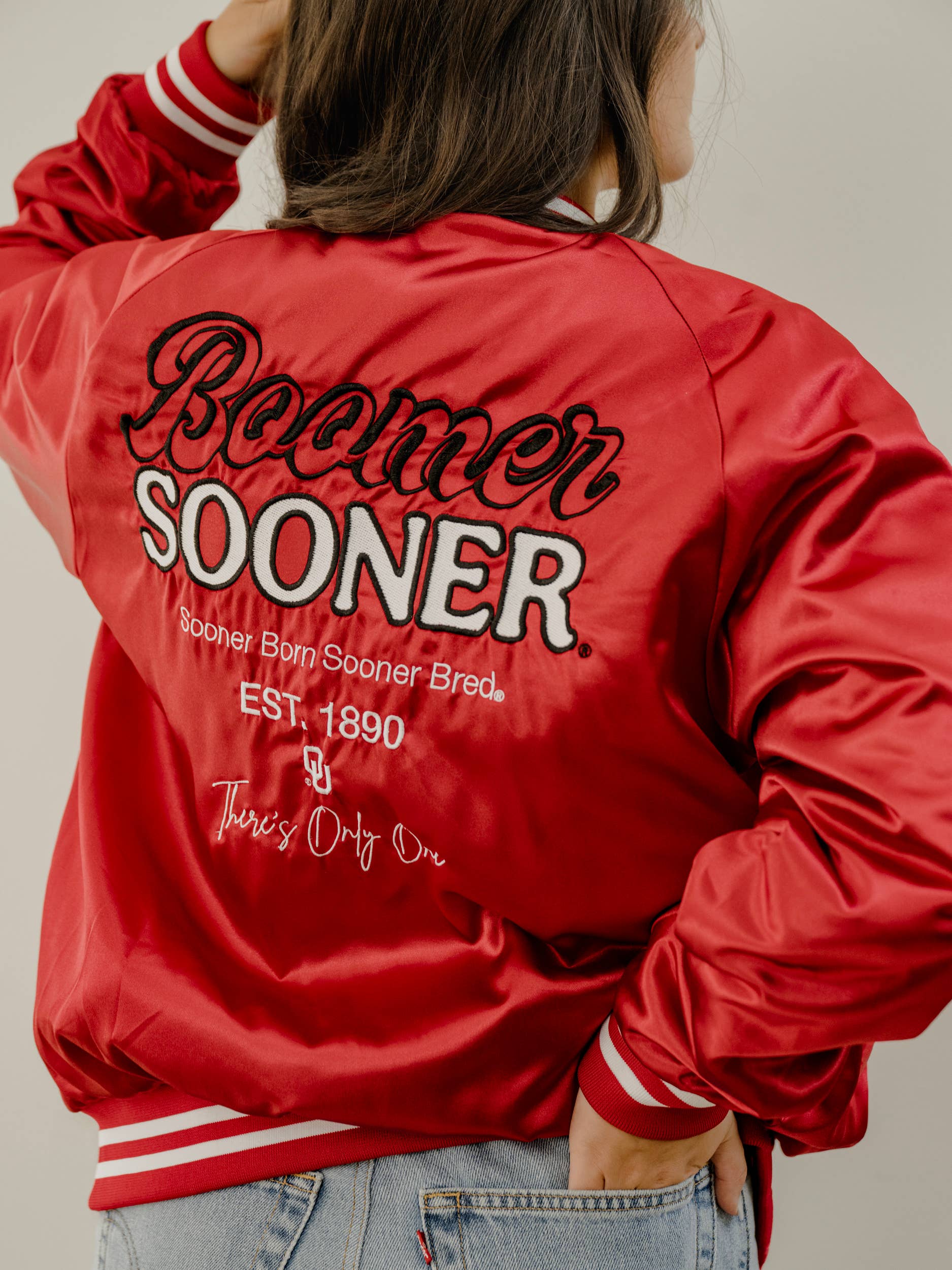 Ou Sooners Embroidered Satin Jacket