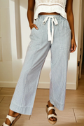 66 Spring 2026 Stripe Mid Rise Drawstring Waist Denim Jeans