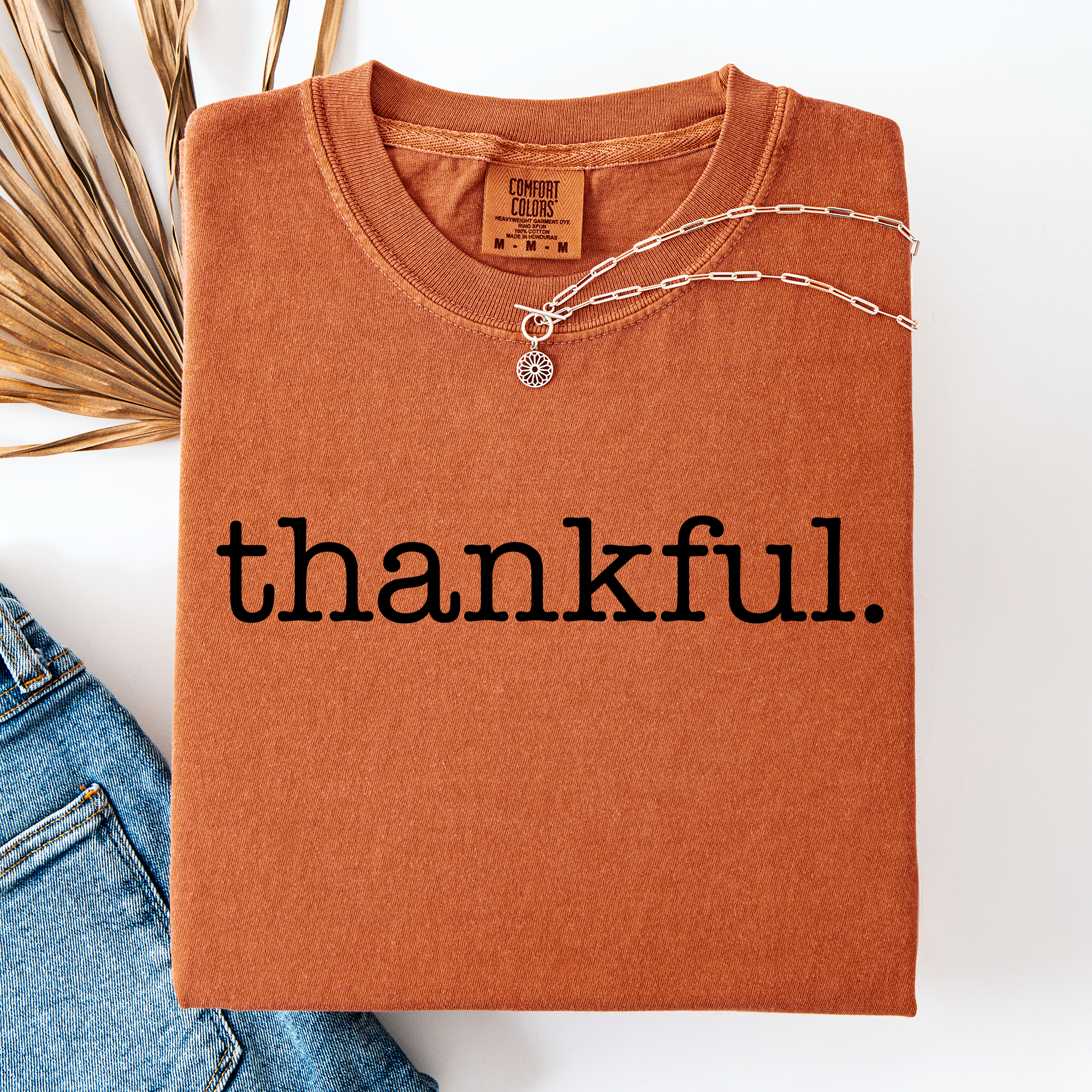 Thankful, Minimalist, Thanksgiving, Autumn, Fall T-Shirt