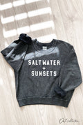 Salt Water and Sunsets Cropped Thermal Vintage Pullover