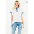 /Size Xl/ Short Sleeve Gingham Patterned Top