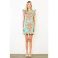 Flutter Sleeve Embroidery Detail Dress