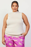 Plus Size Sleeveless Mock Neck Knit Top
