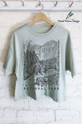 Yosemite Bear-Hand Drawn Long Crop Top