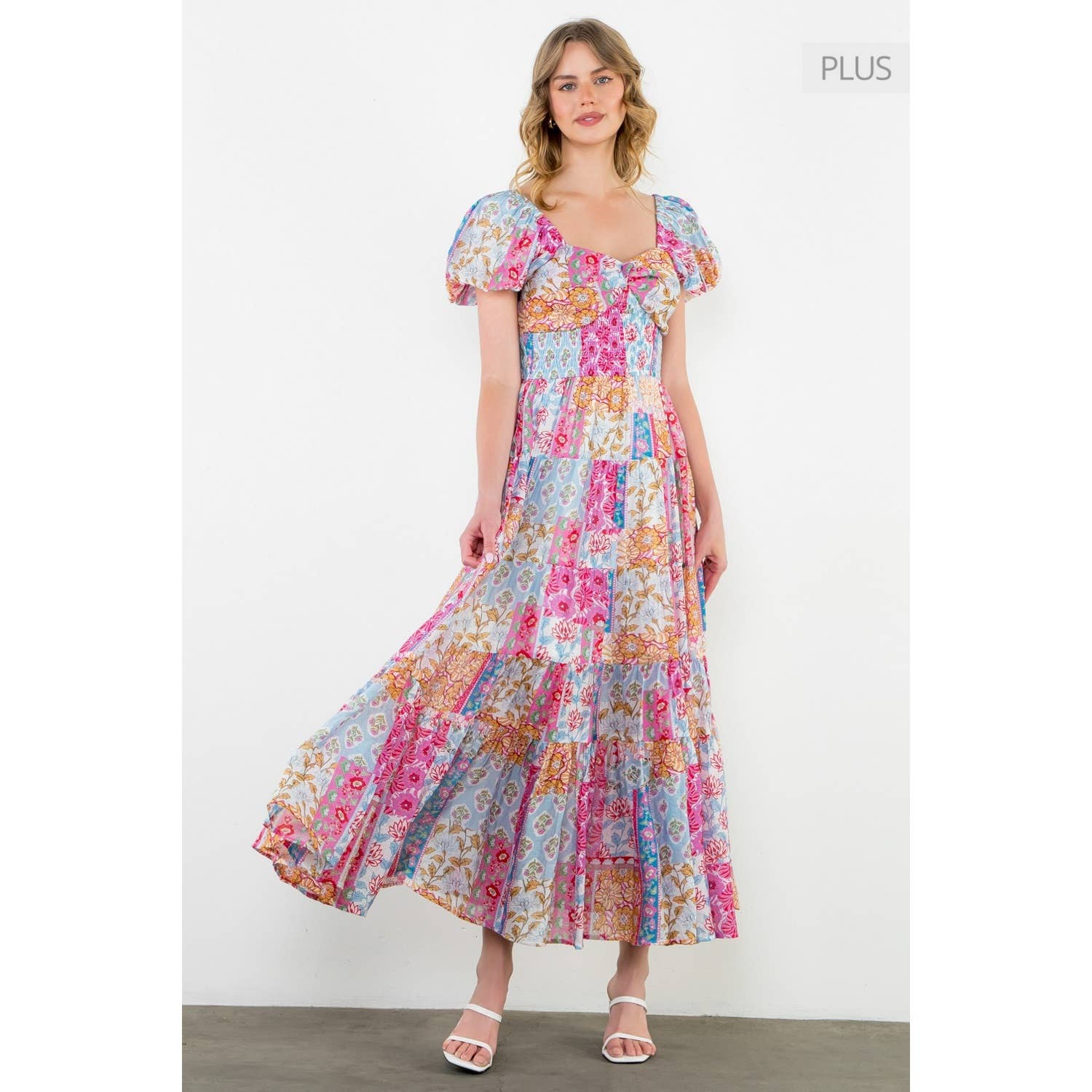 /Size Xl/ Multi Color Print Tiered Dress
