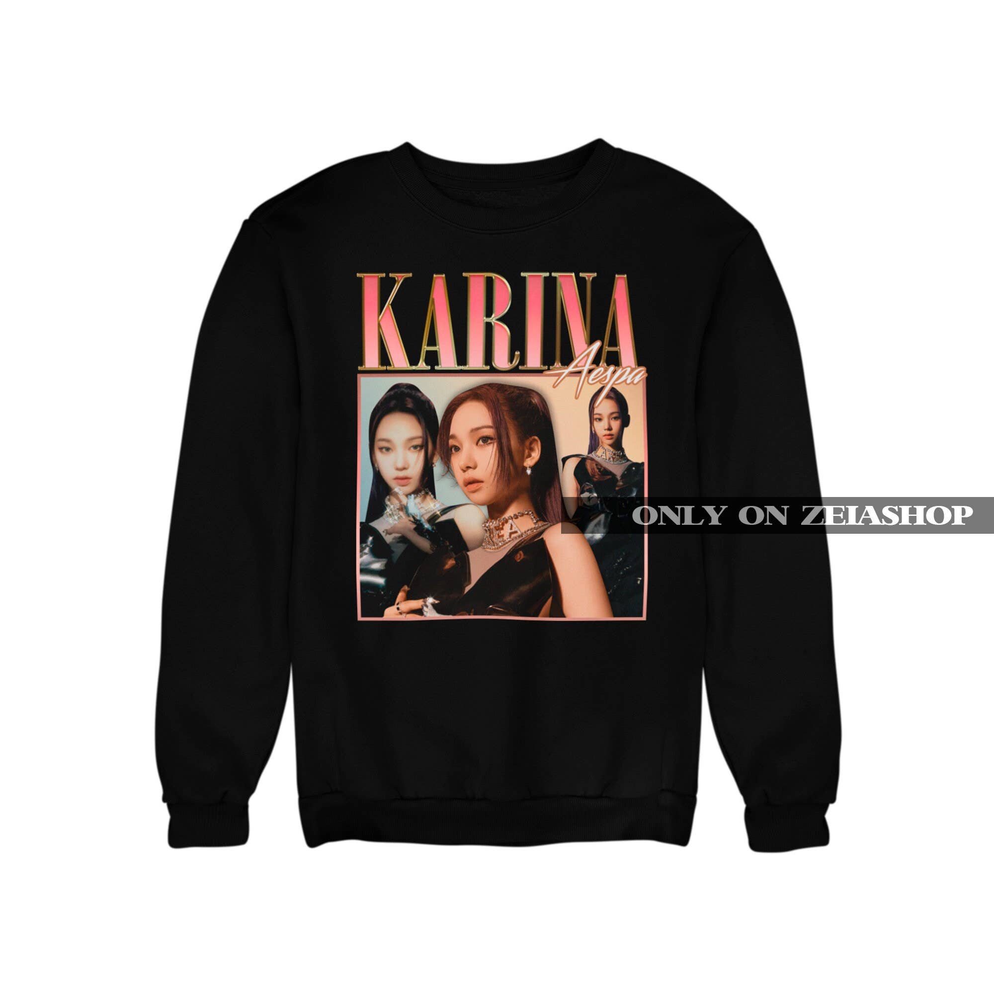 Aespa Karina 90s Retro Sweatshirt - Kpop Bootleg Gift