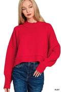 ...1016 Side-Slit Crop Sweater SI-24904