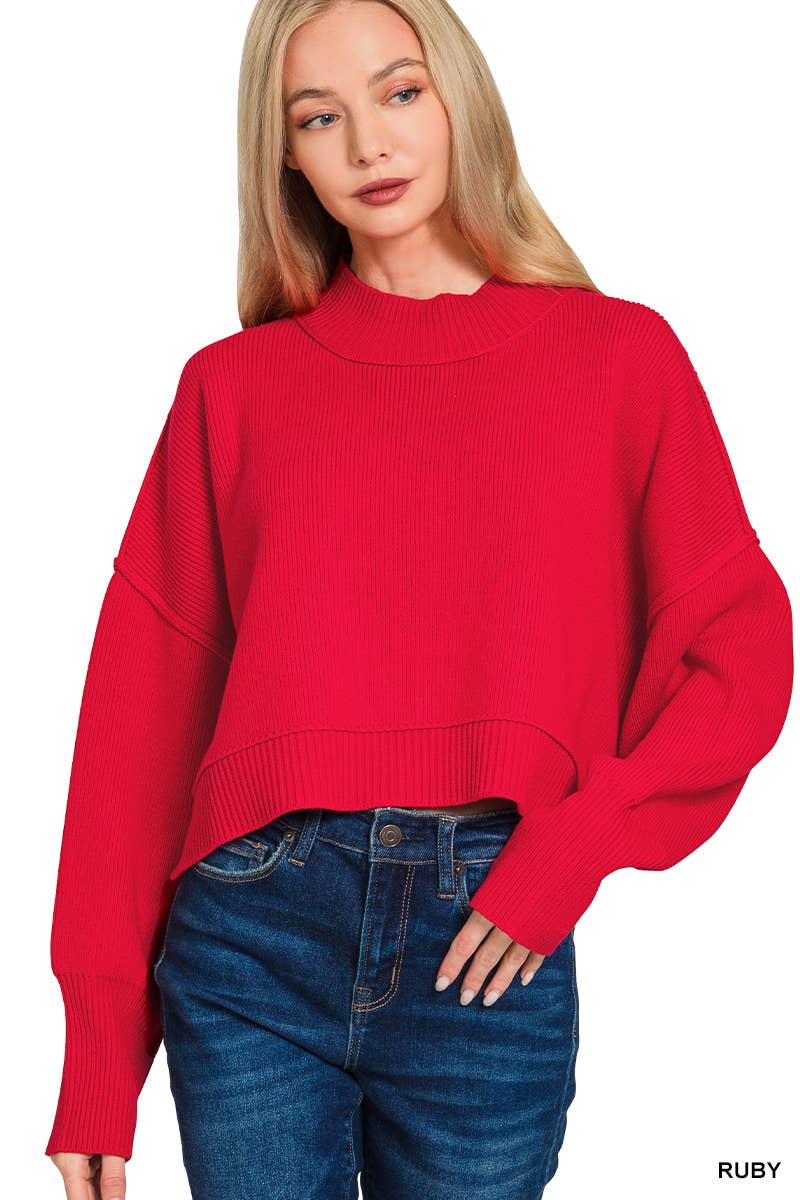 ...1016 Side-Slit Crop Sweater SI-24904