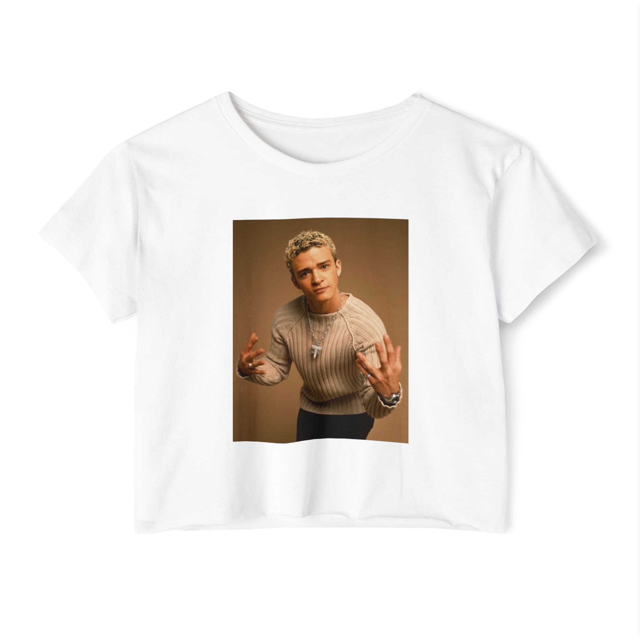 Justin Timberlake Crop Top Fashionable Statement Piece