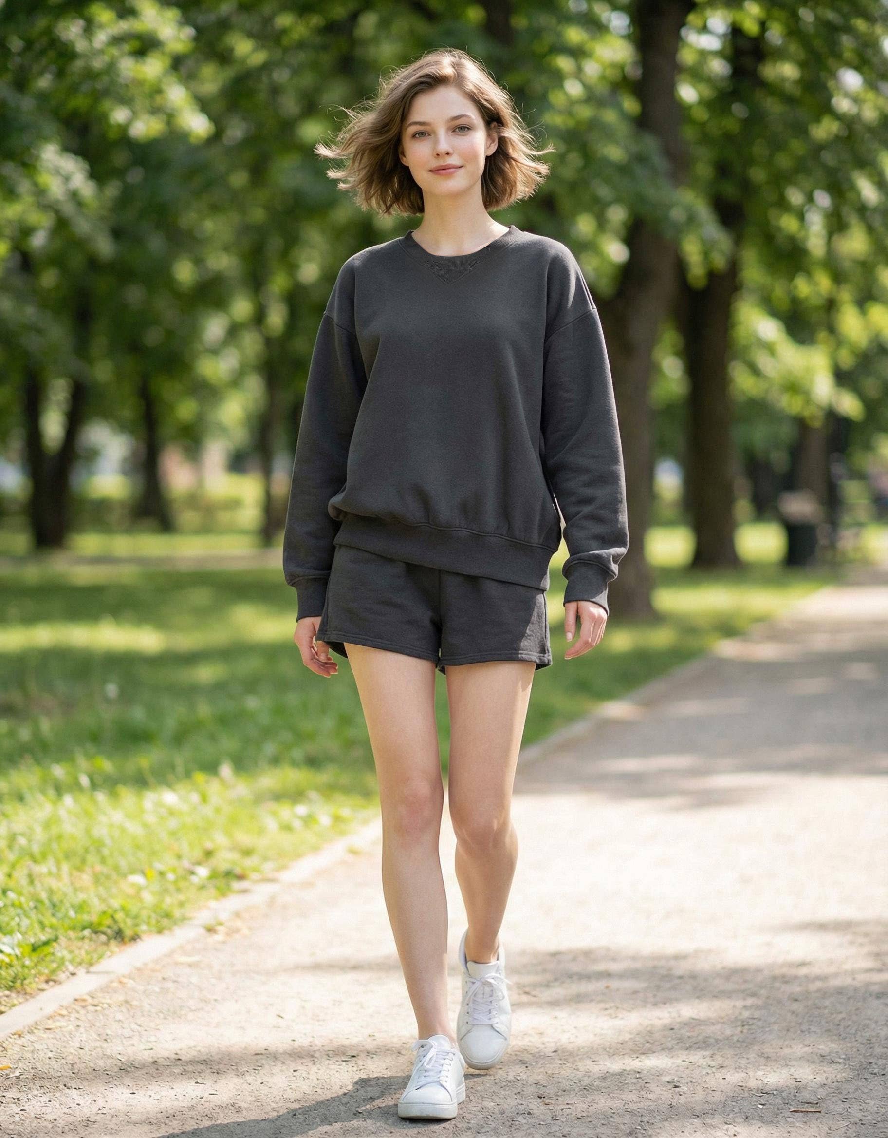Fleece Sweatshirts & Shorts Set SI-28420