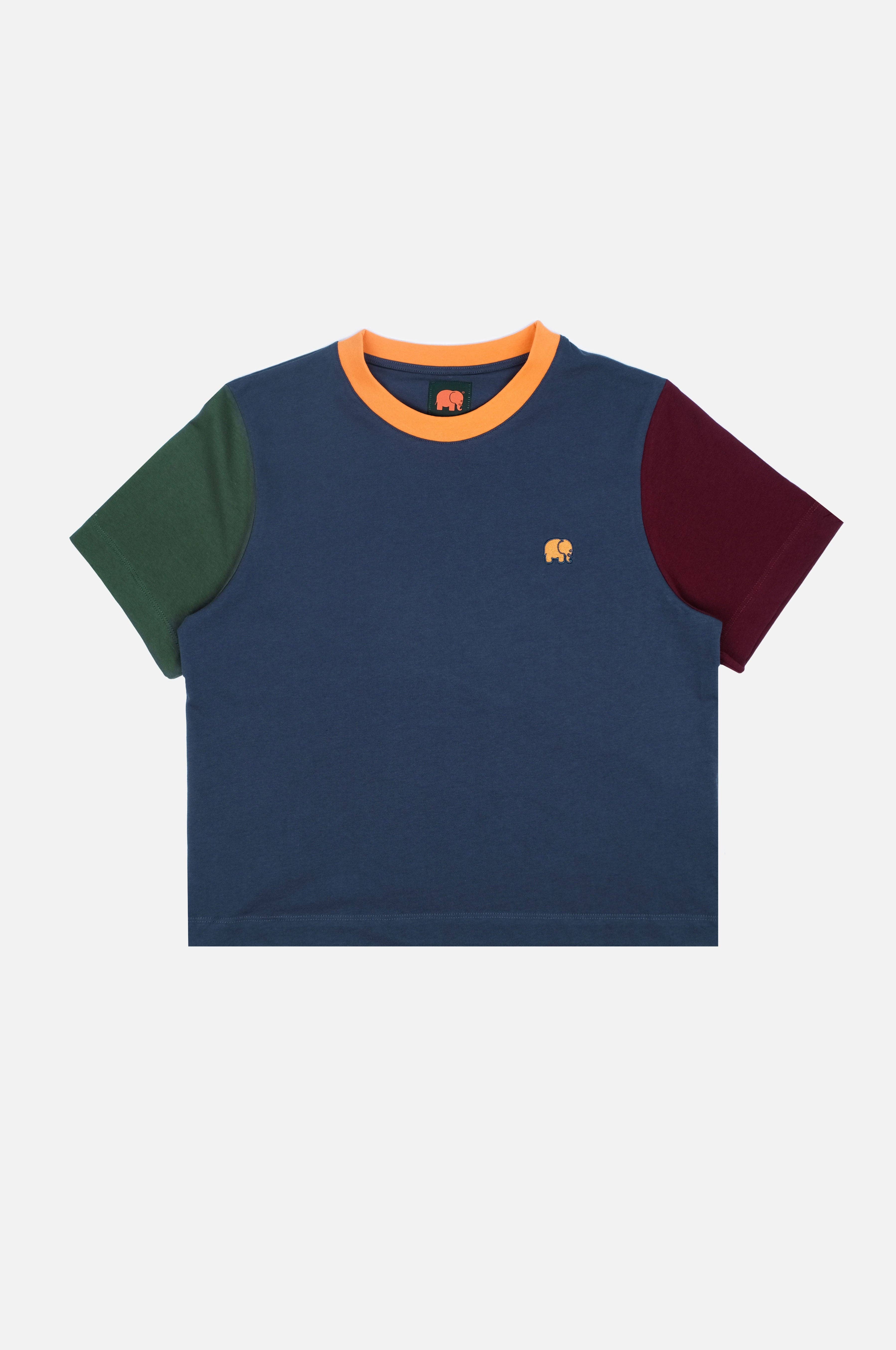 Women's Color Block T-Shirt Trendsplant Blue