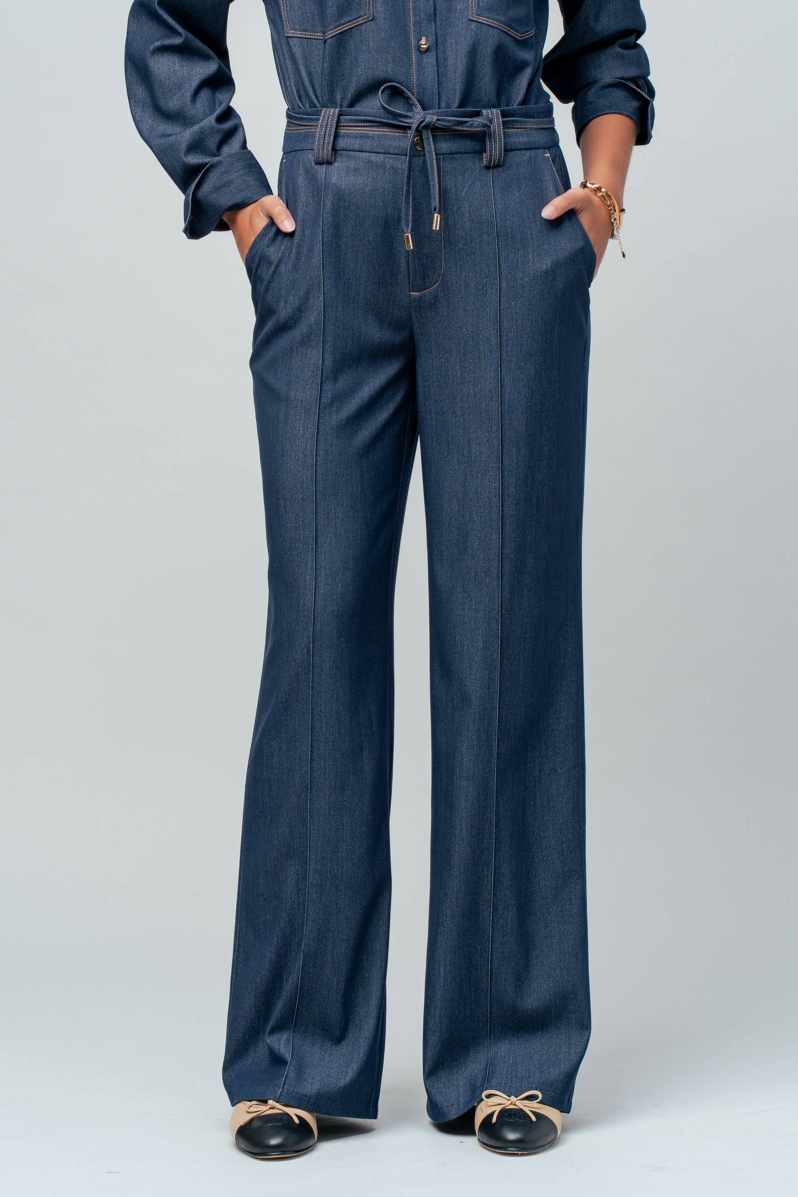 Drawstring Wide Leg Pants
