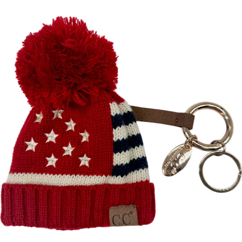 KB-DA-4 Red Flag Beanie Keychain