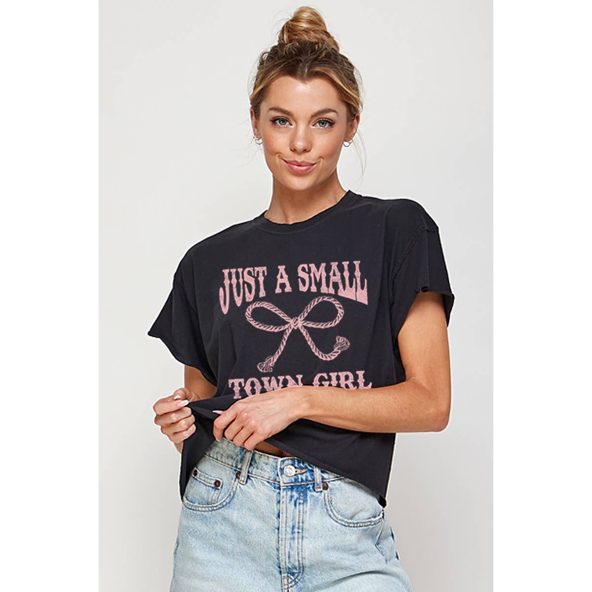 Just A Small Town Girl Vintage  Graphic Crop Top