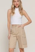 .SI-27908 Twill Cargo Bermuda Shorts w/ Pockets