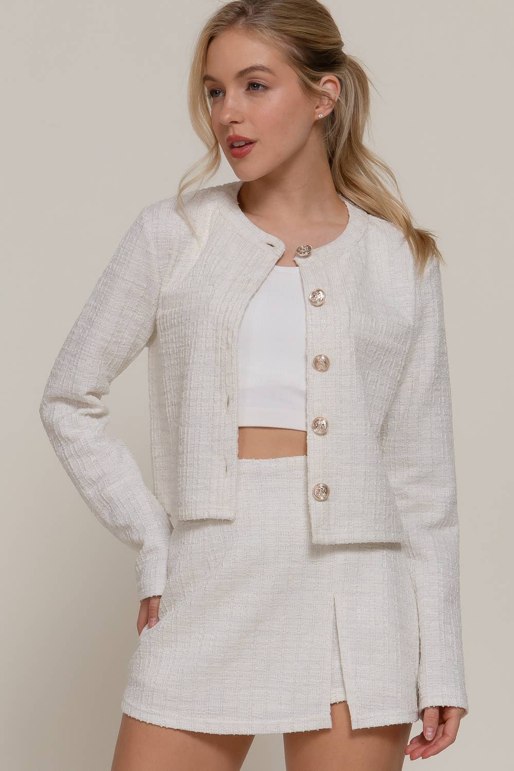 0913 Button Down Tweed Jacket SI-28464